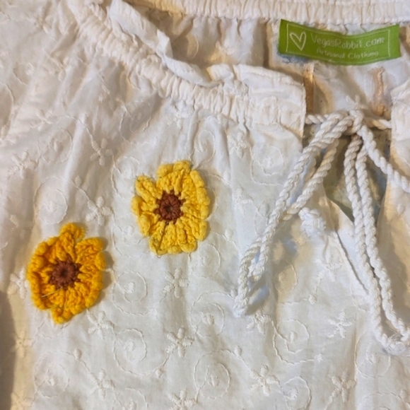 Hamsa Embroidered and Patchwork Artisan Cotton Tunic Shirt Size Medium - Picture 4 of 12